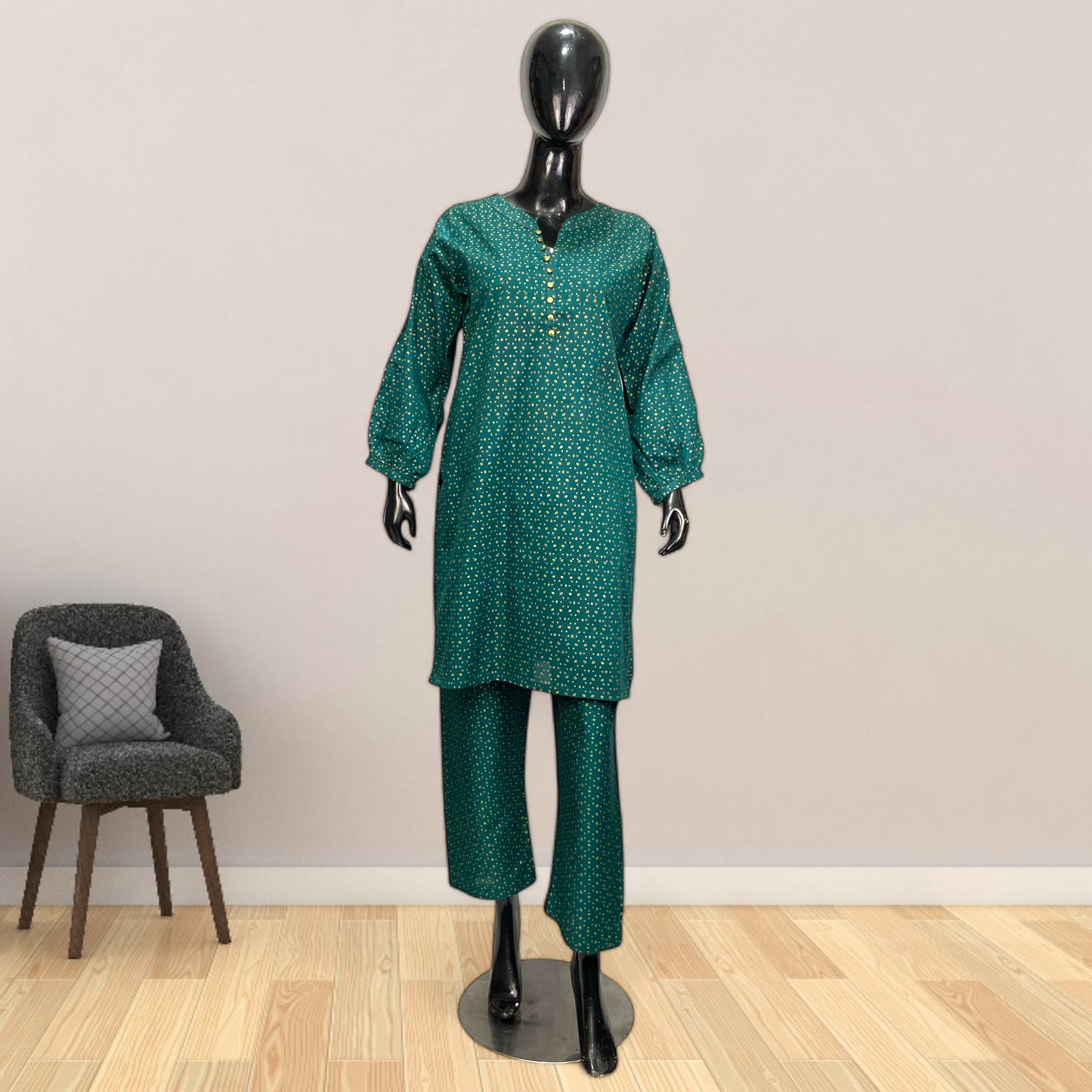 2-Piece Block Print Cotton Suit – Effortless Style & Comfort MMG-D-127