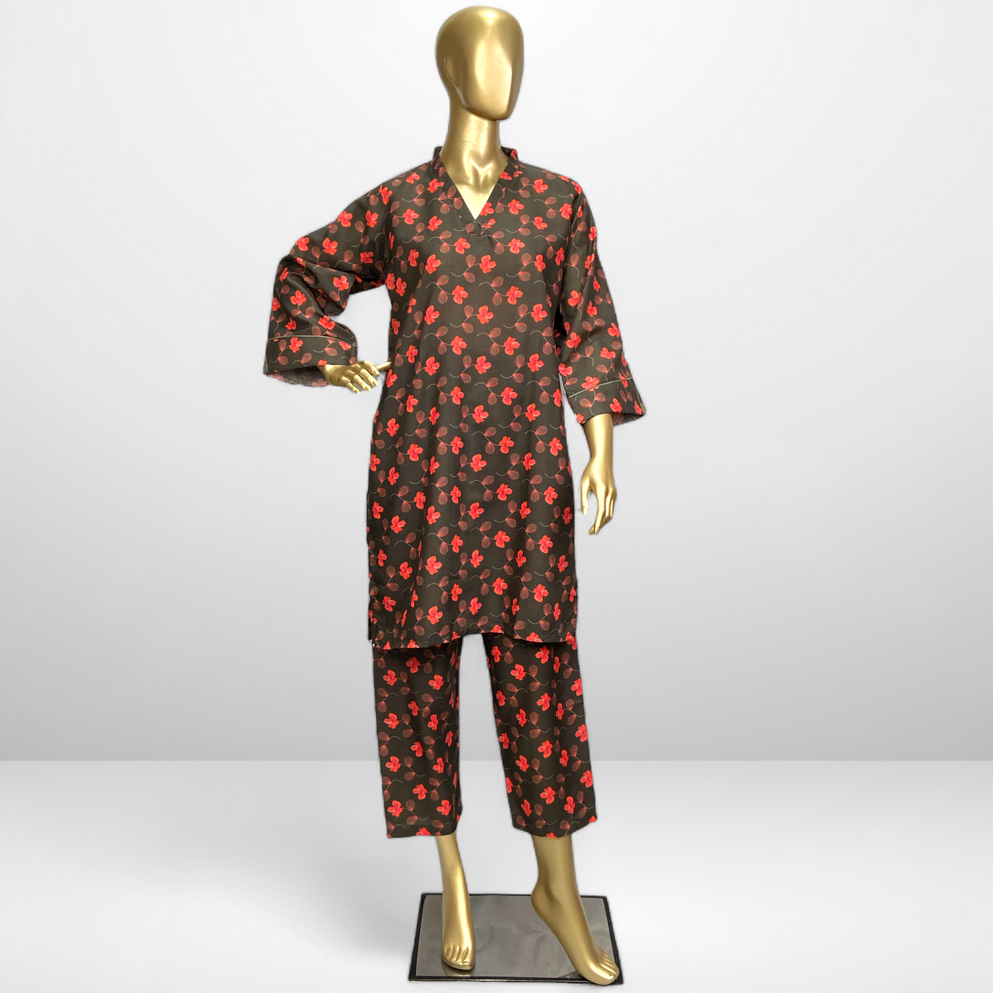 Elegant 2-Piece Swiss Lawn Suit – Classic Style & Comfort MMG-D-139